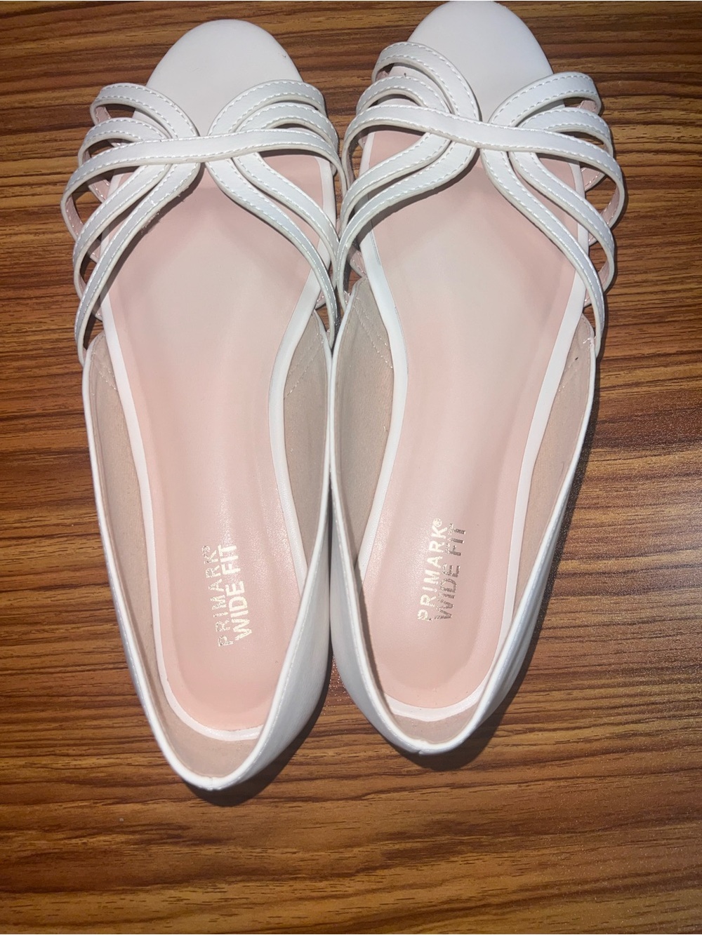 Primark White Women's Strappy Ballet Flats